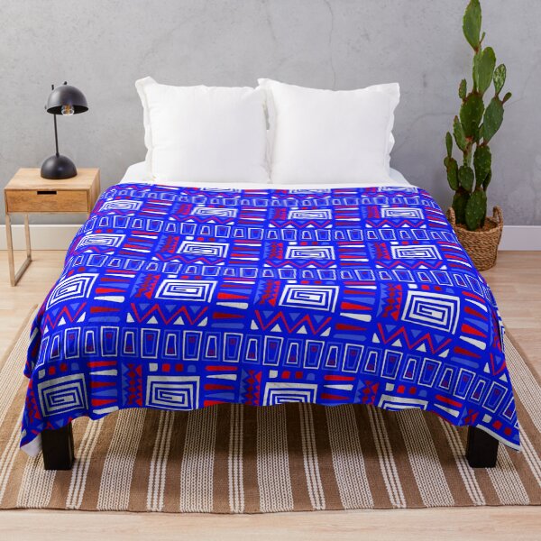 Item preview, Flag Inspired Tribal Symbol Blue Forever Seamless Pattern designed and sold by Alchemy-A-La-G.