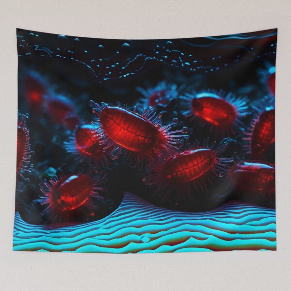 Item preview, Beautiful Blue And Red Plankton At Seafloor designed and sold by SassyArtistry.