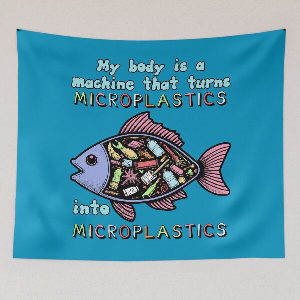 Item preview, My Body Is A Machine That Turns Microplastics Into Microplastics - Ironic Meme designed and sold by SpaceDogLaika.
