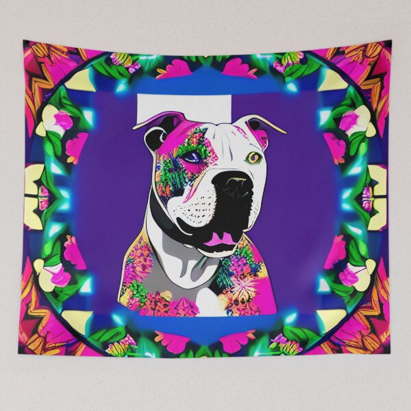 Item preview, Argentinian mastiff and flowers designed and sold by Astralia.