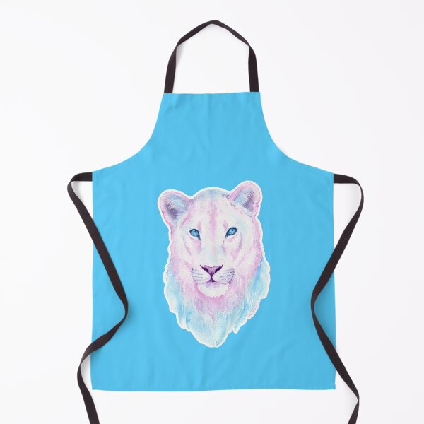 Trans Lion on Blue | Trans Pride Watercolor Apron