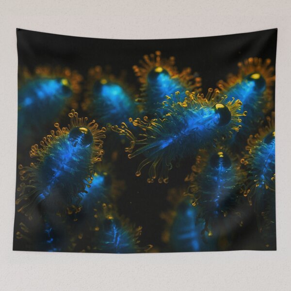 Item preview, Beautiful Golden And Light Blue Plankton Creatures designed and sold by SassyArtistry.