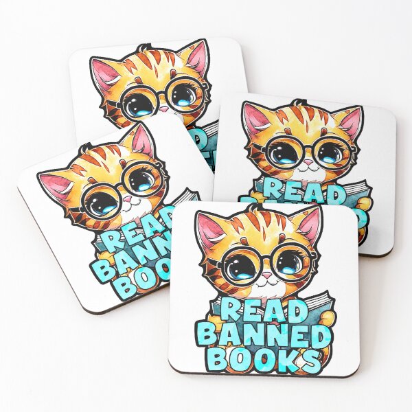Item preview, Cute Kitten Reads Banned Books designed and sold by PurpleCowStudio.