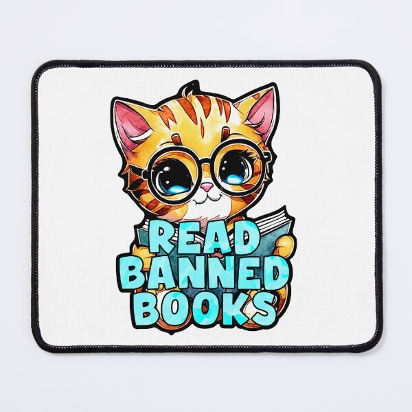 Item preview, Cute Kitten Reads Banned Books designed and sold by PurpleCowStudio.