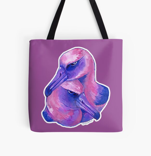 Al-BI-tross on Purple | Bisexual Pride Albatross All Over Print Tote Bag