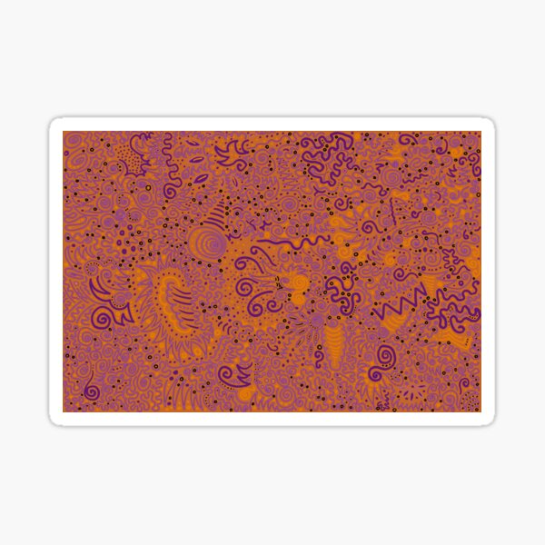 Orange and Purple Loveliness Sticker