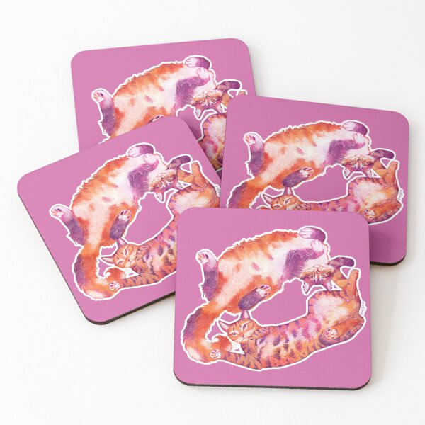 Item preview, Lesbeans on Pink | Lesbian Pride Cats designed and sold by Denise Soden.