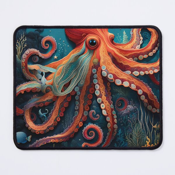 Artikelvorschau, Stickkunst - Oktopus entworfen und verkauft von TWNightingale.