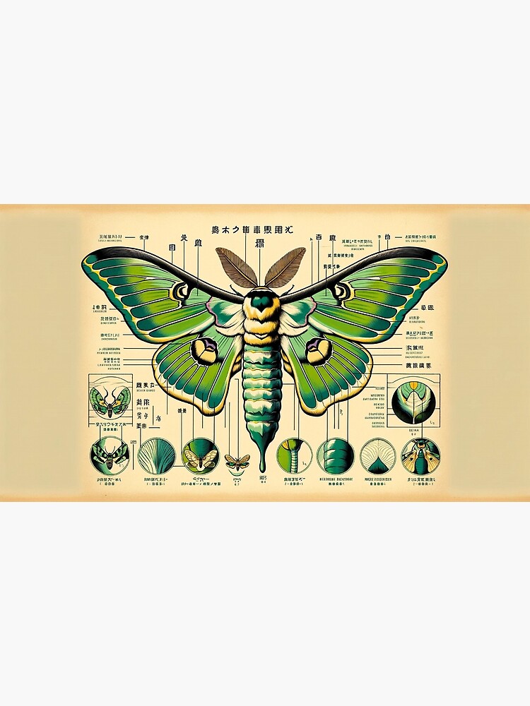 Japanese Luna Moth Anatomy Chart Poster sold by Beastie Karrah | SKU ...