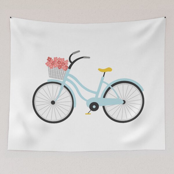 Item preview, Blue Bicycle with Flowers  designed and sold by Greyat.