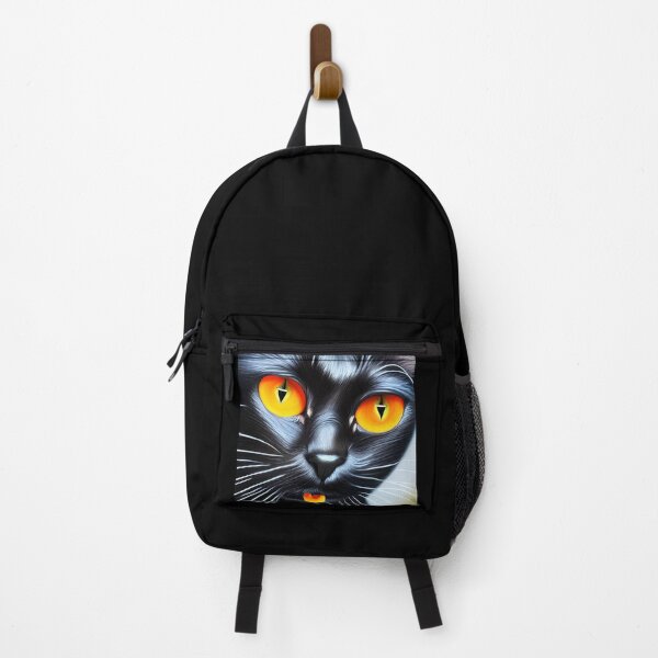 Item preview, Black cat orange eyes fun portrait designed and sold by Astralia.