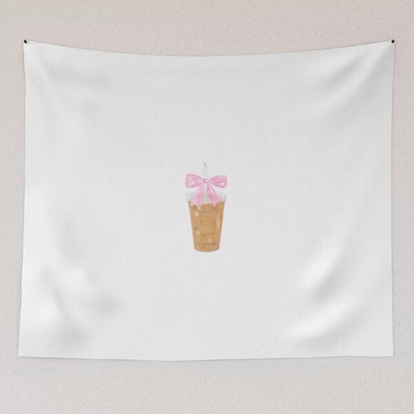 Item preview, Iced Coffee & Bow Watercolor Drawing designed and sold by graphicsbysami.
