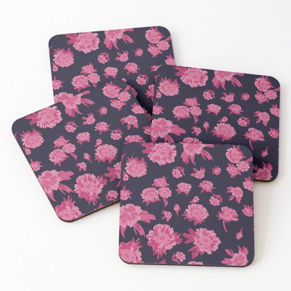 Artikelvorschau, Rosy Depths: Pink and Navy Marigold and Daisy Bliss – Frühlingsgelassenheit, inspiriert von Sydneys Martin Place entworfen und verkauft von Jay Dee Dearness.