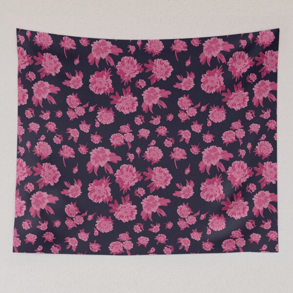 Item preview, Rosy Depths: Pink and Navy Marigold and Daisy Bliss - Springtime Serenity Inspired by Sydney's Martin Place designed and sold by Jay Dee Dearness.