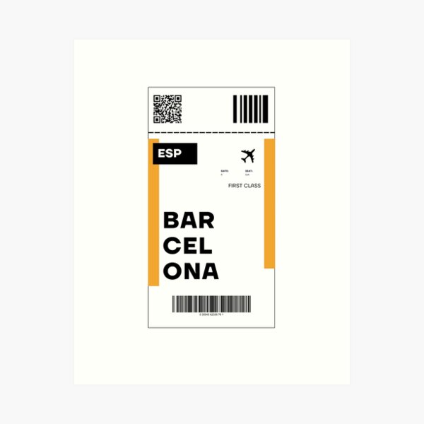 Artikel-Vorschau von BARCELONA Ticket Design – Inspiriertes Reiseticket, designt und verkauft von RM-Journey.