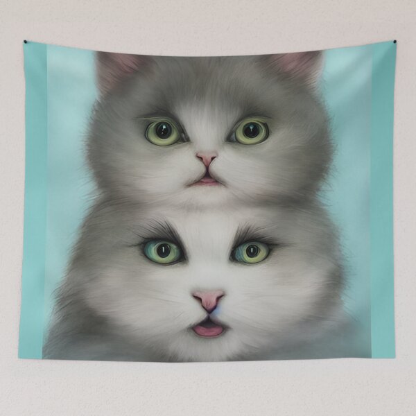 Item preview,  Captivating portrait of two cats' heads designed and sold by Astralia.