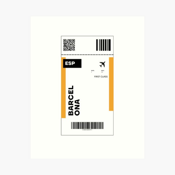 Artikel-Vorschau von BARCELONA Ticket Design – Inspiriertes Reiseticket, designt und verkauft von RM-Journey.