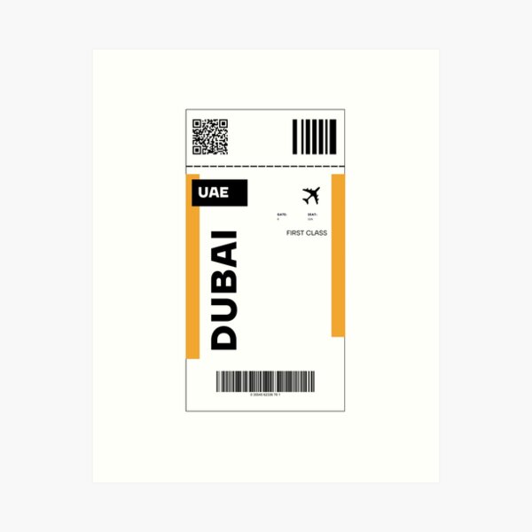 Artikel-Vorschau von DUBAI Ticket Design – Inspiriertes Reiseticket, designt und verkauft von RM-Journey.
