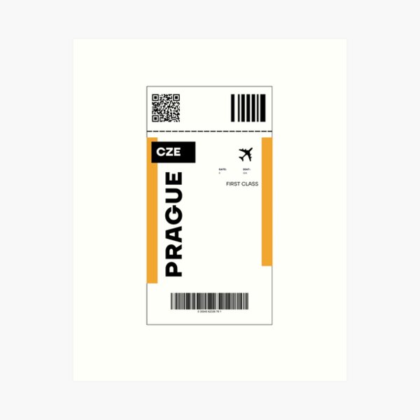 Artikel-Vorschau von PRAG-Ticketdesign – Inspiriertes Reiseticket, designt und verkauft von RM-Journey.