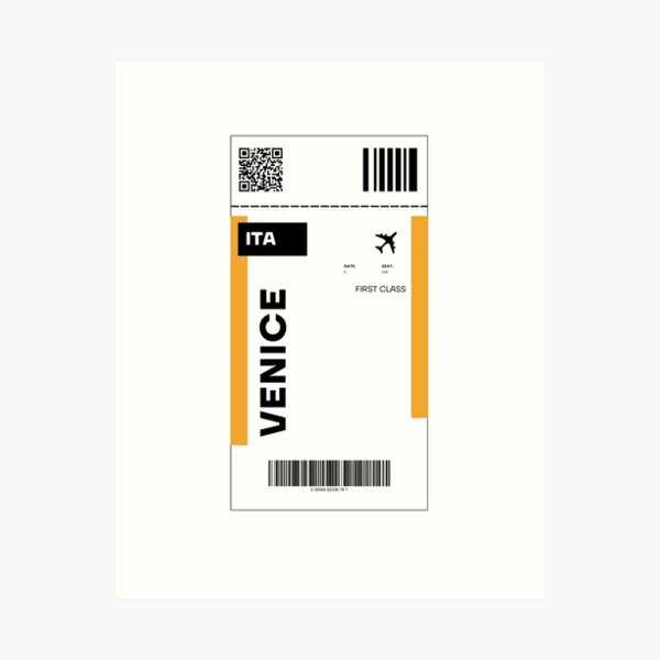 Artikel-Vorschau von VENEDIG City Ticket Design – Inspiriertes Reiseticket, designt und verkauft von RM-Journey.