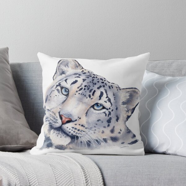 Snow Leopard Throw Pillow