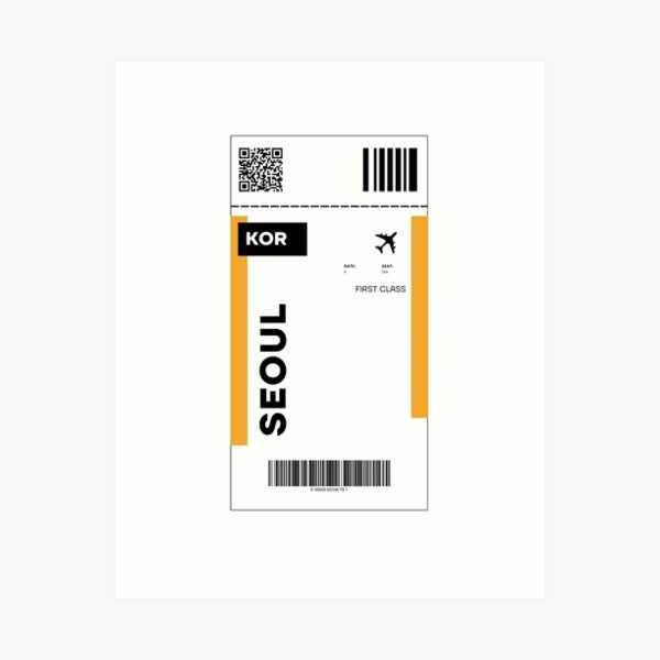 Artikel-Vorschau von SEOUL City Ticket Design – Inspiriertes Reiseticket, designt und verkauft von RM-Journey.