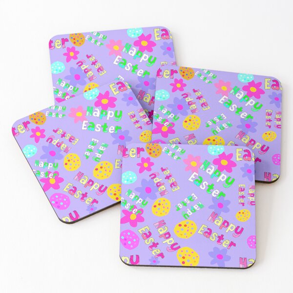 Item preview, Easter Egg Hunt - Happy Easter with Colored Eggs and Colored Flowers - Hand Drawn designed and sold by Victoria Rose.