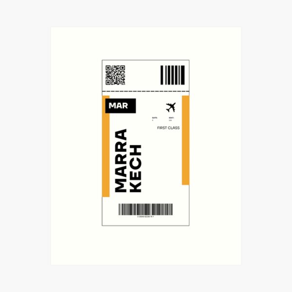 Artikel-Vorschau von MARRAKESCH City Ticket Design – Inspiriertes Reiseticket, designt und verkauft von RM-Journey.