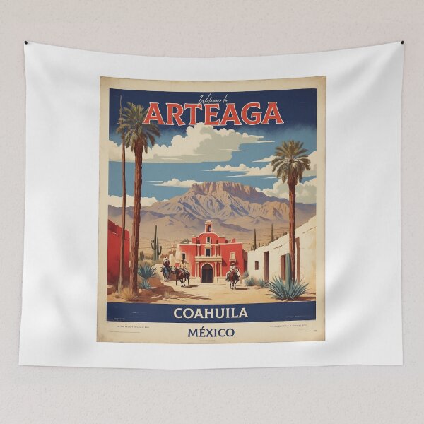 Item preview, Arteaga Coahuila Magic Town Mexico Vintage Travel Tourism Poster  designed and sold by TravelersGems.