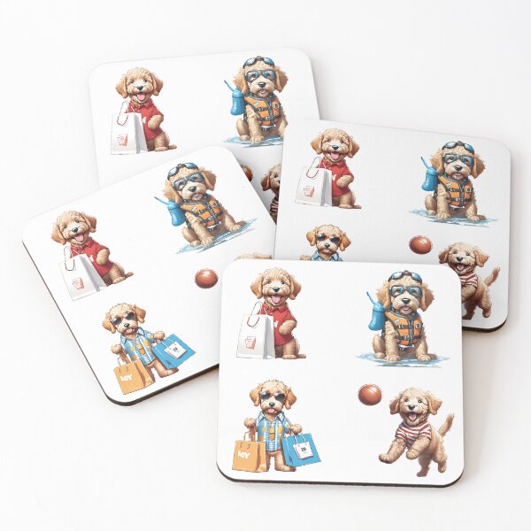 Item preview, Goldendoodle cute puppy dog travel Sticker Pack 3 designed and sold by Keffy.