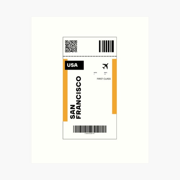 Artikel-Vorschau von SAN FRANCISCO Ticket Design – Inspiriertes Reiseticket, designt und verkauft von RM-Journey.