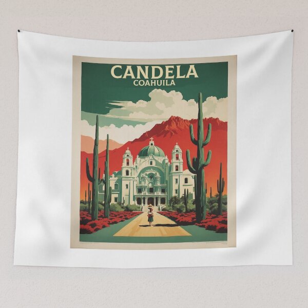 Item preview, Candela Coahuila Magic Town Mexico Vintage Travel Tourism Poster  designed and sold by TravelersGems.