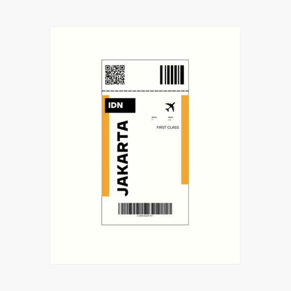 Artikel-Vorschau von JAKARTA Ticketdesign – Inspiriertes Reiseticket, designt und verkauft von RM-Journey.