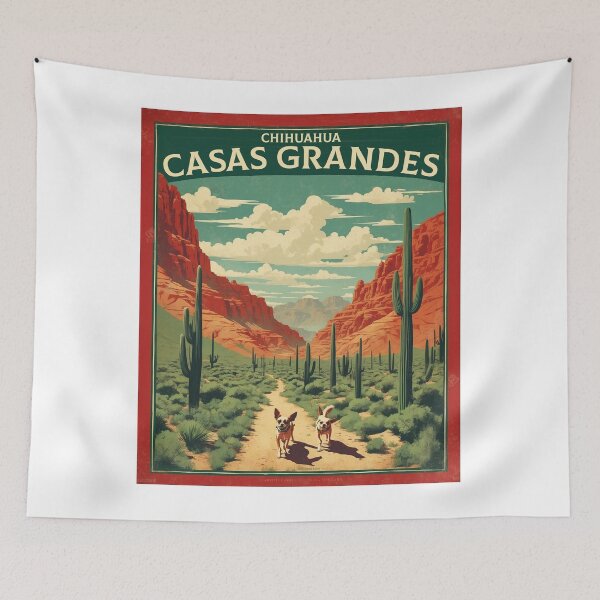Item preview, Chihuahua Casas Grandes Magic Town Mexico Vintage Travel Tourism Poster  designed and sold by TravelersGems.