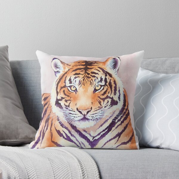 Watercolor Tiger Throw Pillow