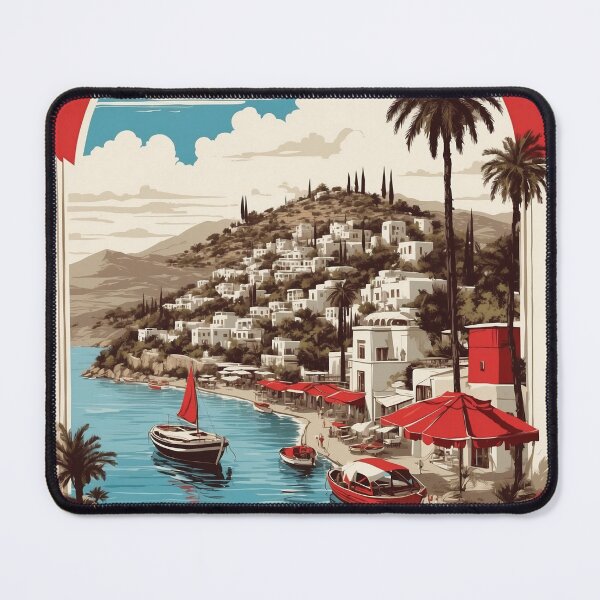 Item preview, Bodrum Turkey Vintage Travel Poster Art designed and sold by TravelersGems.