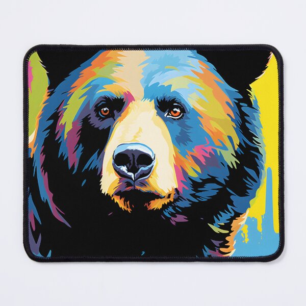 Item preview, black bear portraits art. animal colorful. Animal throw pillow. designed and sold by formform.