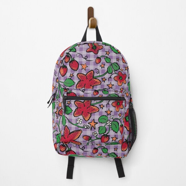 Item preview, Strawberry Star Berry on lilac gingham designed and sold by JamieWetzel.