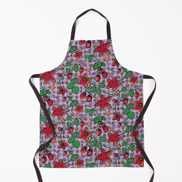 Item preview, Strawberry Star Berry on lilac gingham designed and sold by JamieWetzel.