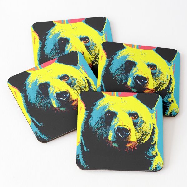 Item preview, black bear portraits art. animal colorful. Animal throw pillow.  designed and sold by formform.