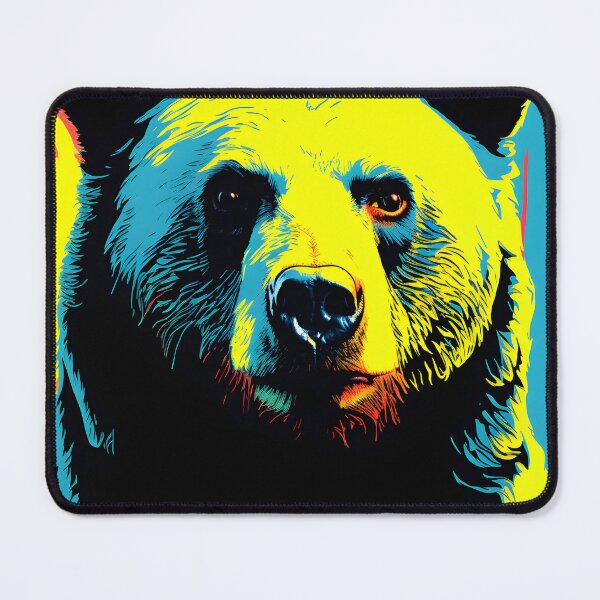 Item preview, black bear portraits art. animal colorful. Animal throw pillow. designed and sold by formform.
