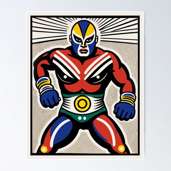 Item preview, Mexican Wrestler Print from the 1950s Roy Lichtenstein designed and sold by retrographics.