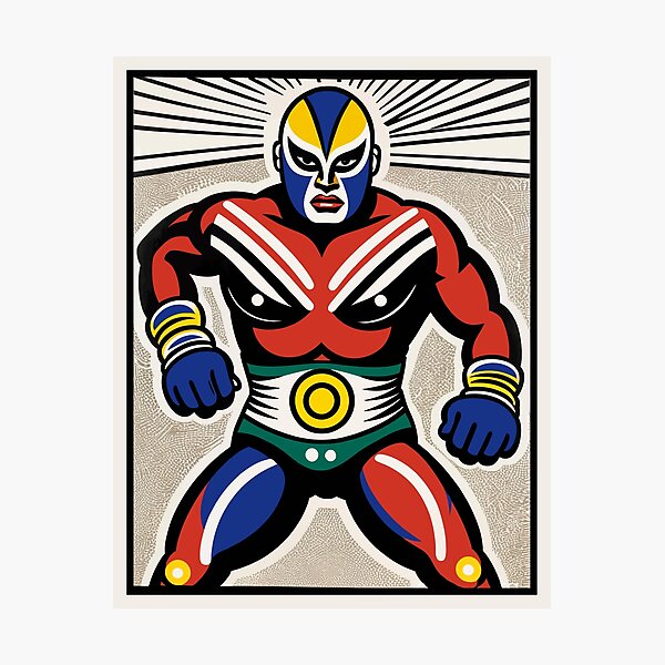 Item preview, Mexican Wrestler Print from the 1950s Roy Lichtenstein designed and sold by retrographics.