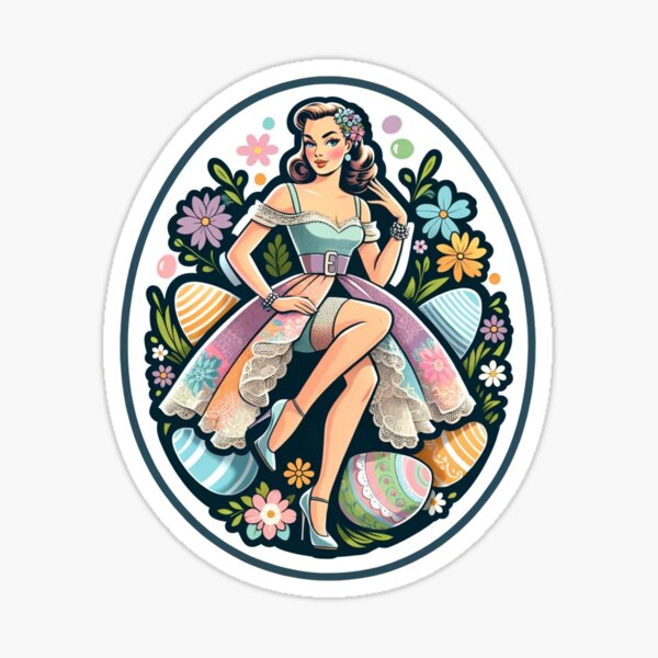Item preview, Woman in Easter Theme Setting designed and sold by PinUpPizzazz.