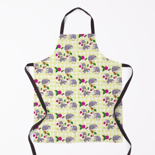 Item preview, Cute possums on sunshine yellow gingham designed and sold by JamieWetzel.