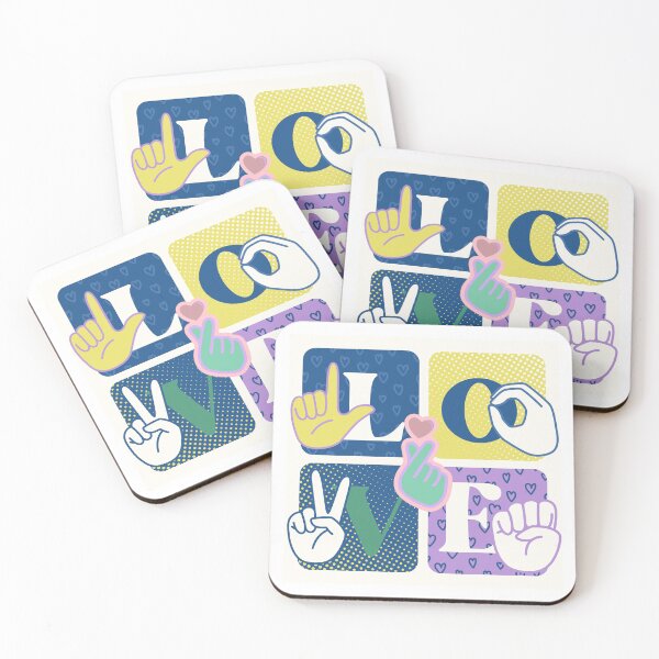 Item preview, LOVE Sign Language Squares designed and sold by IndeOandM.