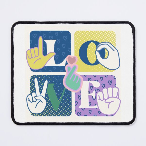 Item preview, LOVE Sign Language Squares designed and sold by IndeOandM.