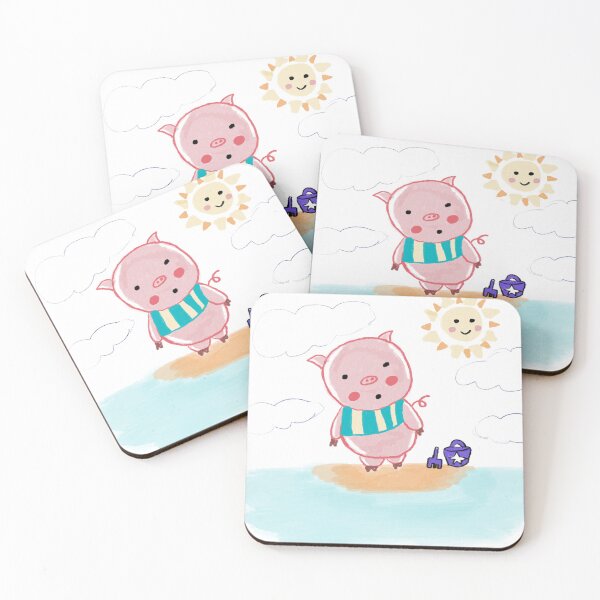 Item preview, Piggy on the beach designed and sold by Gemma Creegan.