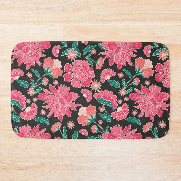 Item preview, Pink and black chintz - vintage floral pattern designed and sold by Home Cyn Home.