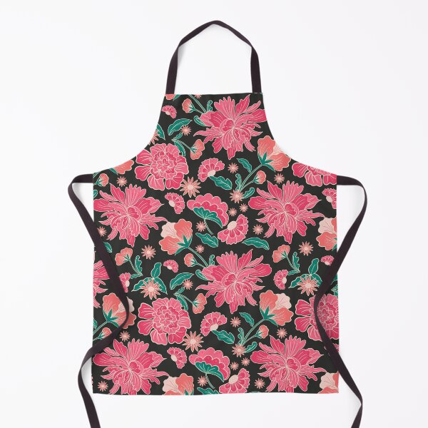 Item preview, Pink and black chintz - vintage floral pattern designed and sold by Home Cyn Home.